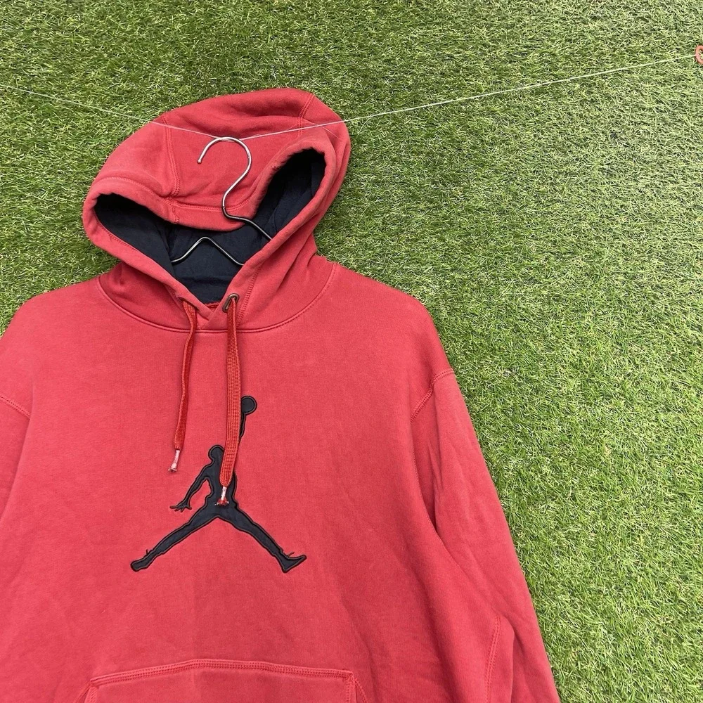 Air Jordan Hoodie Mens Large Sweatshirt Sportswear Pullover Jumpman Y2K Red